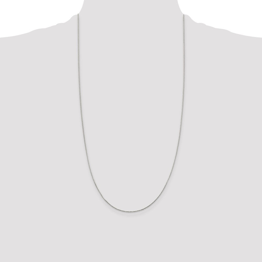 Sterling Silver .85mm Diamond-cut Round Spiga Chain