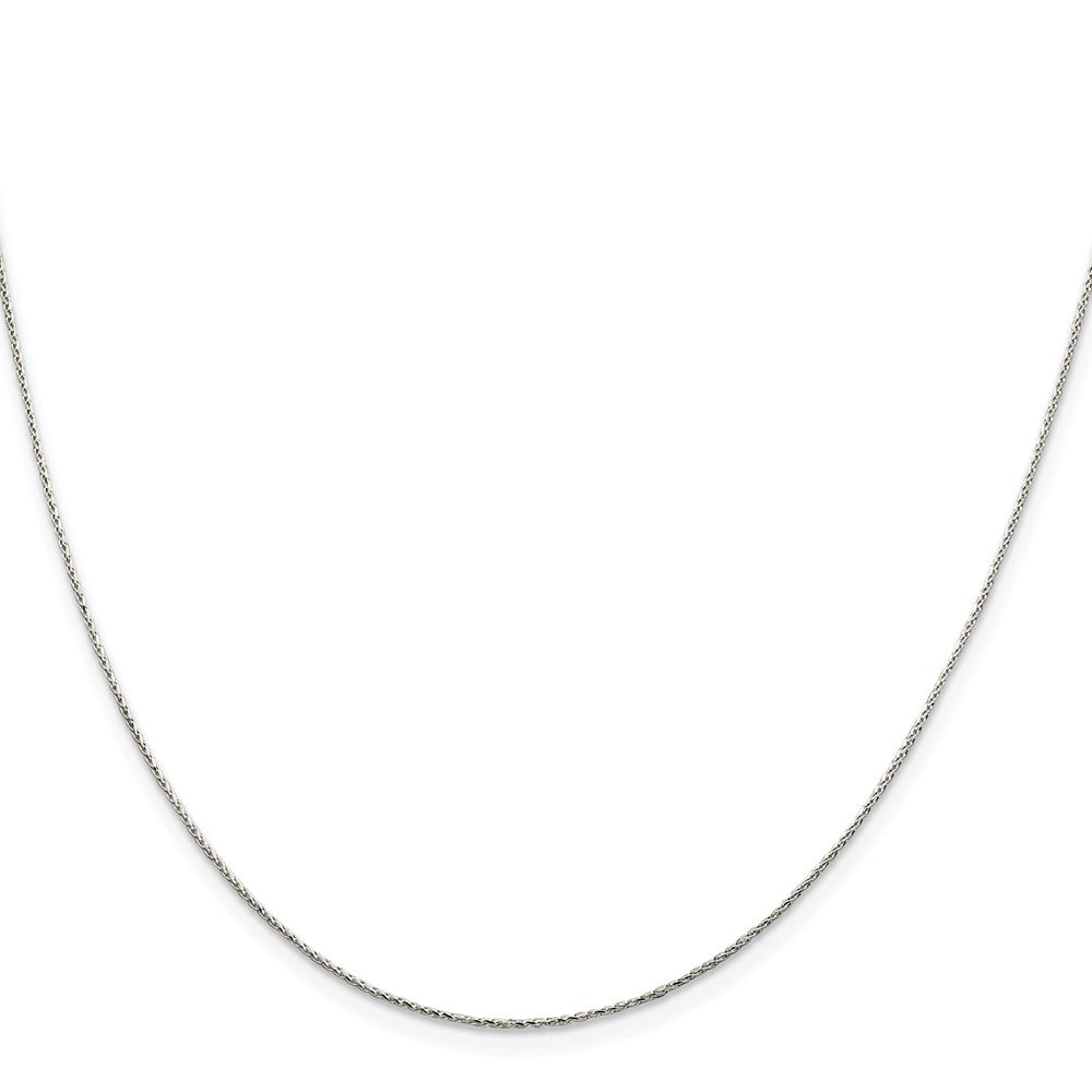 Sterling Silver Rhodium-plated .85mm Diamond-cut Round Spiga Chain