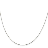 Sterling Silver Rhodium-plated .85mm Diamond-cut Round Spiga Chain
