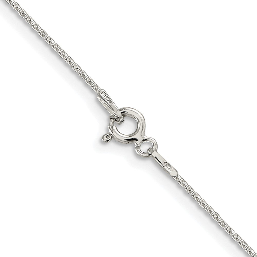 Sterling Silver Rhodium-plated .85mm Diamond-cut Round Spiga Chain
