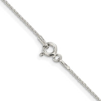 Sterling Silver Rhodium-plated .85mm Diamond-cut Round Spiga Chain