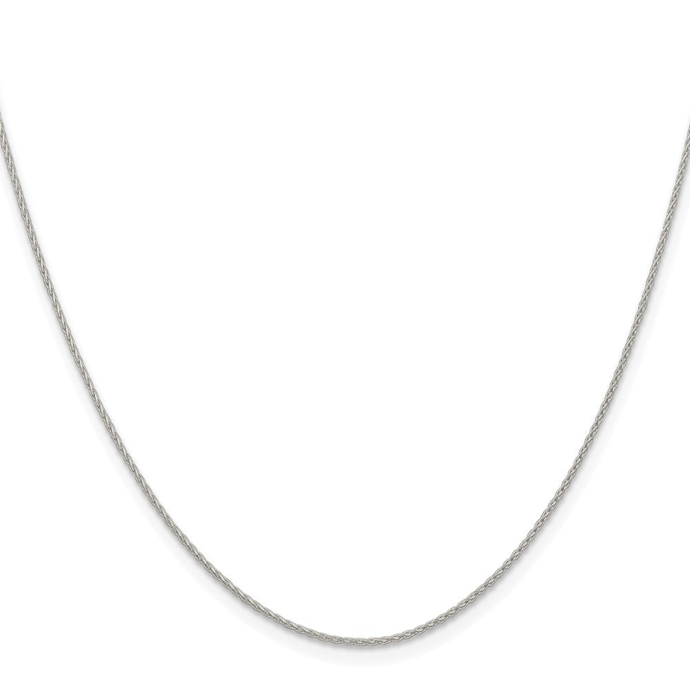 Sterling Silver Rhodium-plated .95mm Diamond-cut Round Spiga Chain