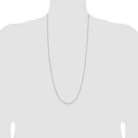 Sterling Silver Rhodium-plated .95mm Diamond-cut Round Spiga Chain
