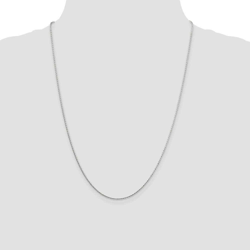 Sterling Silver 1.25mm Diamond-cut Round Spiga Chain