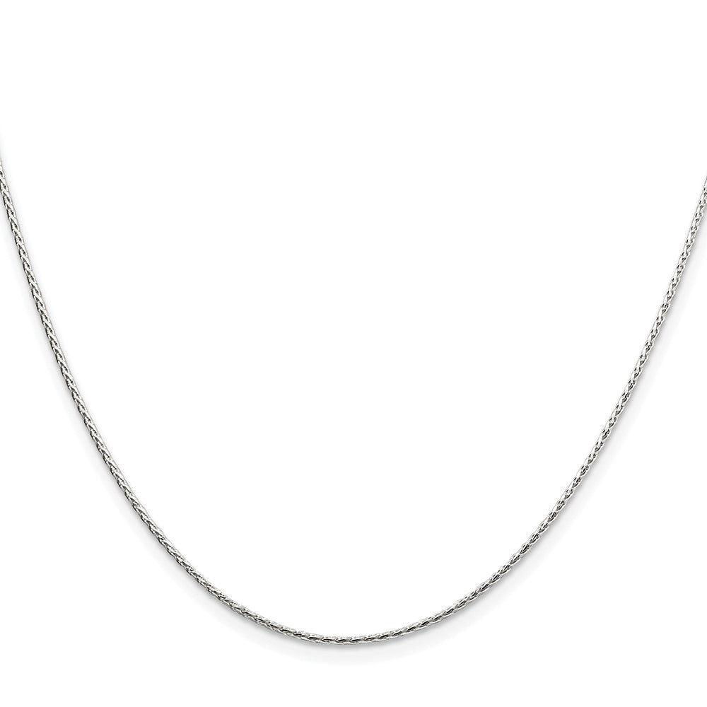 Sterling Silver Rhodium-plated 1.25mm Diamond-cut Round Spiga Chain