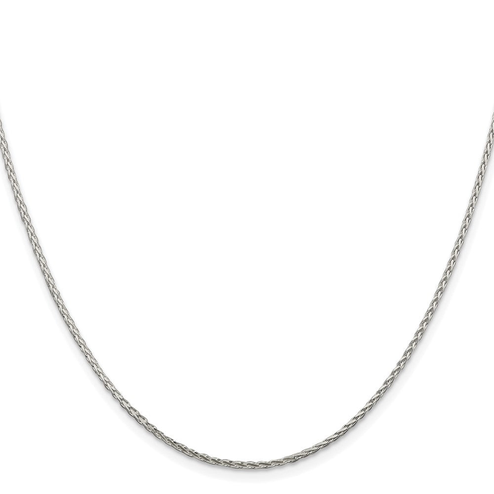 Sterling Silver Rhodium-plated 1.45mm Diamond-cut Round Spiga Chain