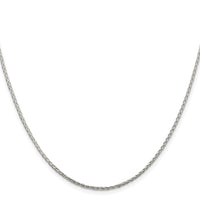 Sterling Silver Rhodium-plated 1.45mm Diamond-cut Round Spiga Chain