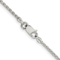 Sterling Silver Rhodium-plated 1.45mm Diamond-cut Round Spiga Chain