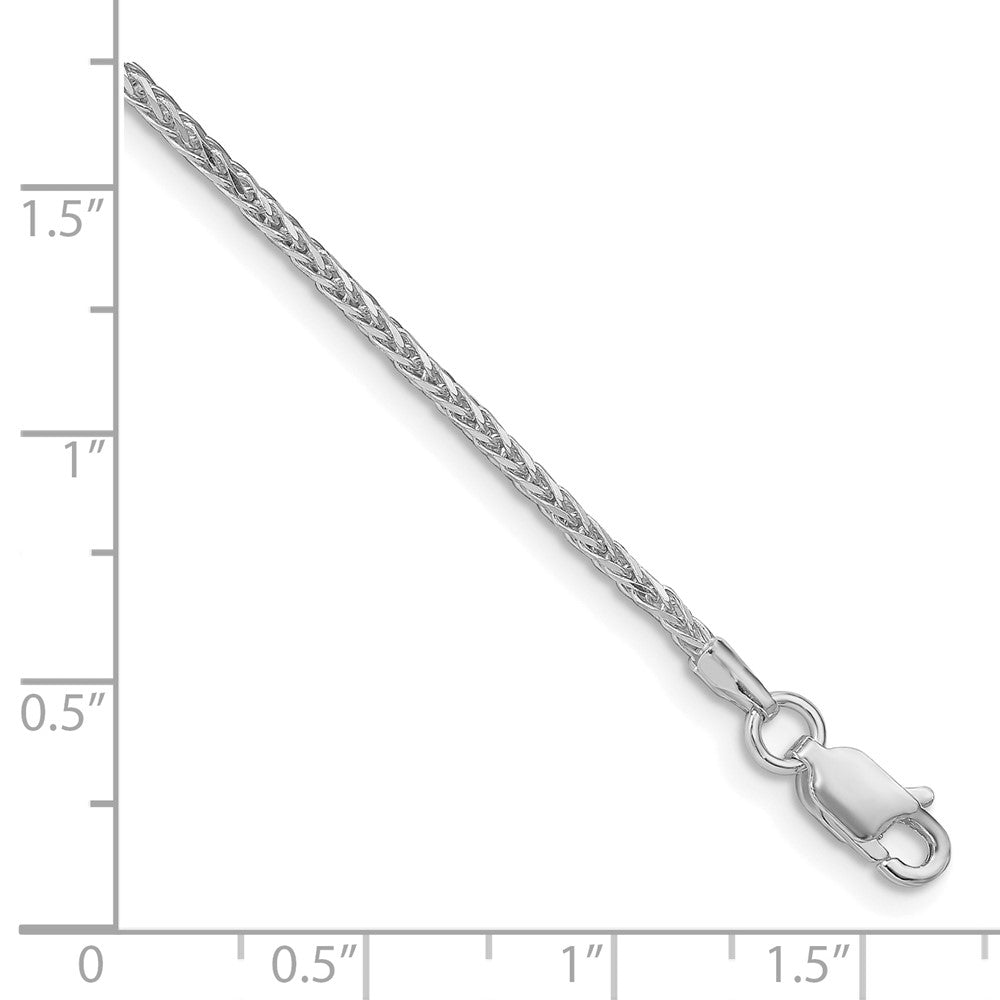 Sterling Silver Rhodium-plated 1.45mm Diamond-cut Round Spiga Chain