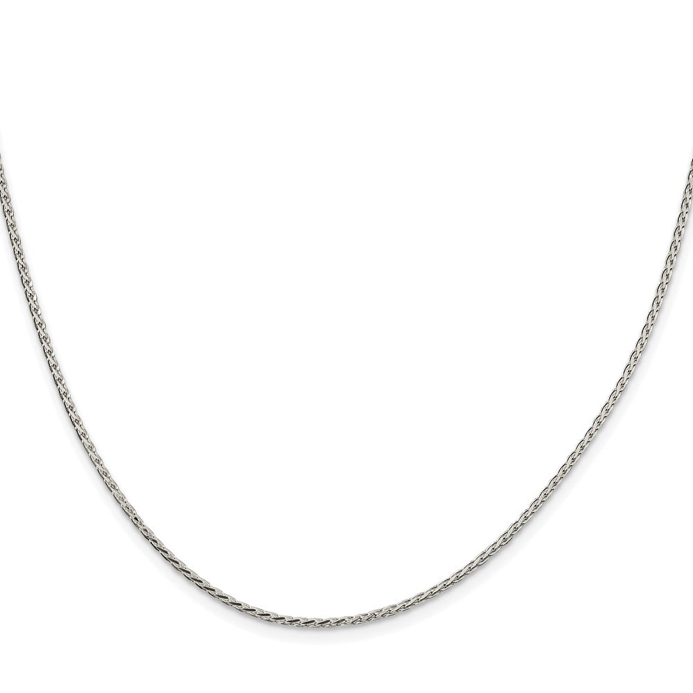 Sterling Silver Rhodium-plated 1.7mm Diamond-cut Round Spiga Chain