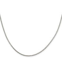 Sterling Silver Rhodium-plated 1.7mm Diamond-cut Round Spiga Chain