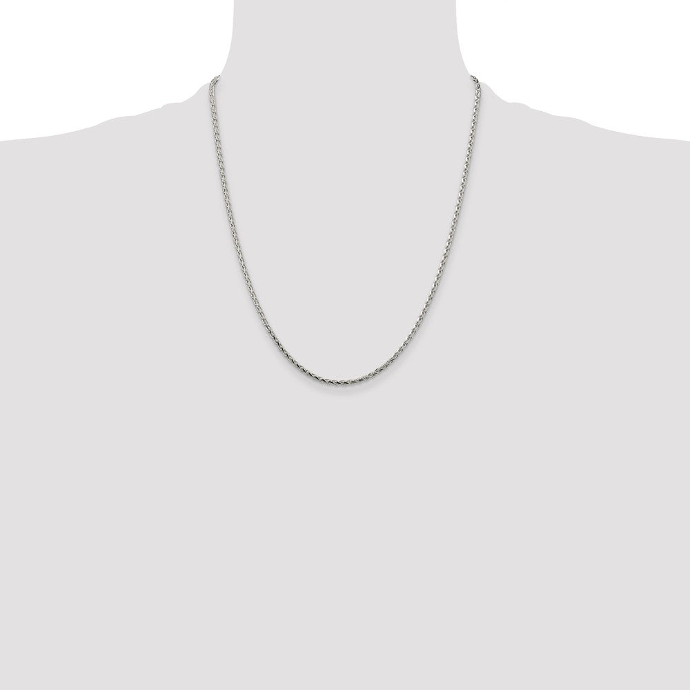 Sterling Silver 2.15mm Diamond-cut Round Spiga Chain