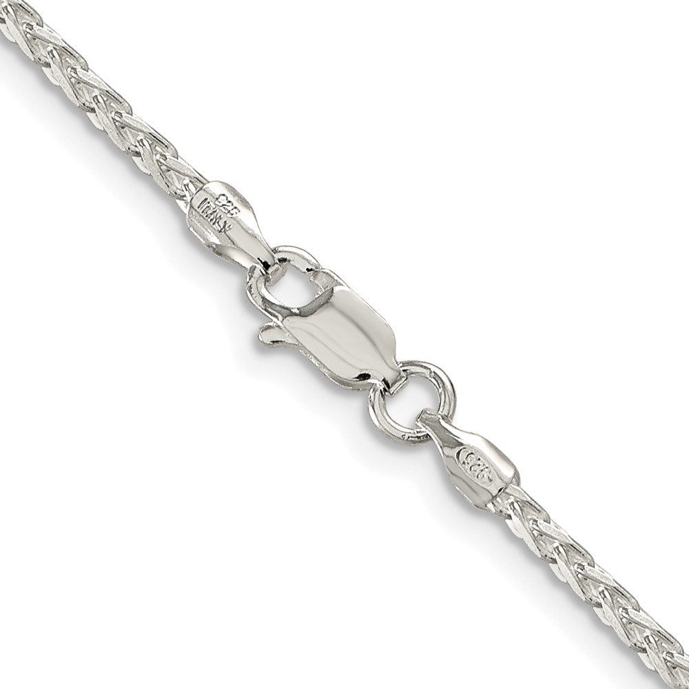 Sterling Silver Rhodium-plated 2.15mm Diamond-cut Round Spiga Chain