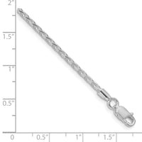 Sterling Silver Rhodium-plated 2.15mm Diamond-cut Round Spiga Chain