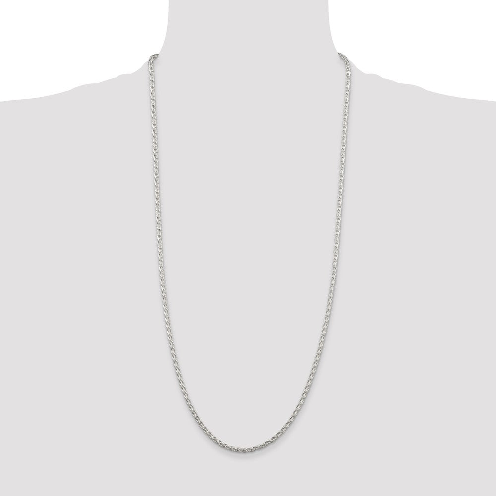 Sterling Silver 2.85mm Diamond-cut Round Spiga Chain