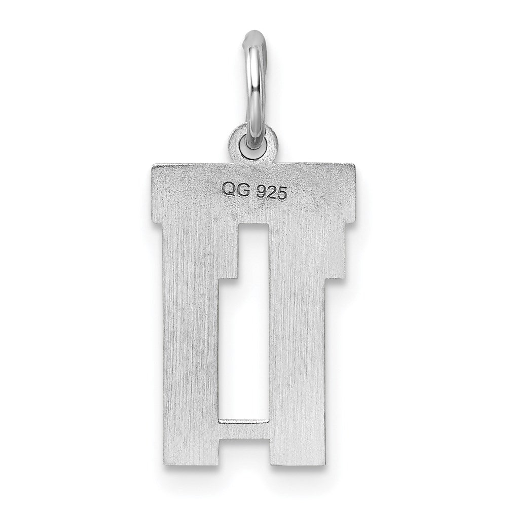 Sterling Silver/Rhodium-plated Polished Number 11 Charm