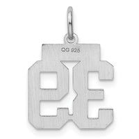 Sterling Silver/Rhodium-plated Polished Number 39 Charm