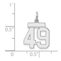 Sterling Silver/Rhodium-plated Polished Number 49 Charm