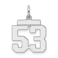 Sterling Silver/Rhodium-plated Polished Number 53 Charm