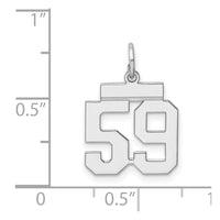 Sterling Silver/Rhodium-plated Polished Number 59 Charm