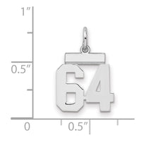 Sterling Silver/Rhodium-plated Polished Number 64 Charm