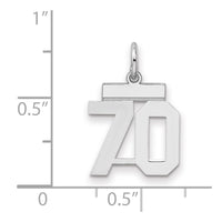 Sterling Silver/Rhodium-plated Polished Number 70 Charm