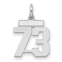 Sterling Silver/Rhodium-plated Polished Number 73 Charm