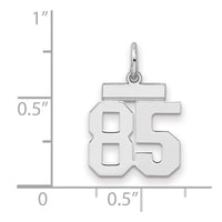 Sterling Silver/Rhodium-plated Polished Number 85 Charm
