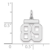 Sterling Silver/Rhodium-plated Polished Number 89 Charm