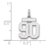 Sterling Silver/Rhodium-plated Polished Number 90 Charm