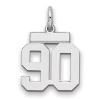 Sterling Silver/Rhodium-plated Polished Number 90 Charm