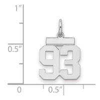 Sterling Silver/Rhodium-plated Polished Number 93 Charm