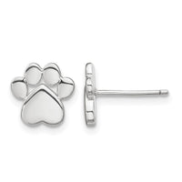 Sterling Silver RH-plated Paw Print w/2 in ext. Post Earring Necklace Set