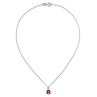 Sterling Silver Enameled Lady Bug Earrings and Necklace Set