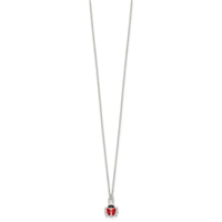 Sterling Silver Enameled Lady Bug Earrings and Necklace Set