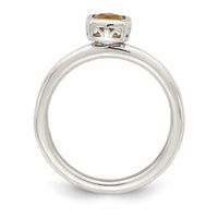 Sterling Silver Rhodium-plated w/ 14K Accent Citrine Ring