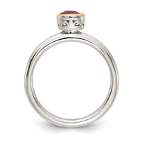 Sterling Silver Rhodium-plated w/ 14K Accent Rhodolite Garnet Ring