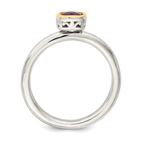 Sterling Silver Rhodium-plated w/ 14K Accent Created Ruby Ring