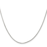Sterling Silver Rhodium-plated 1.1mm Diamond-cut Round Box Chain
