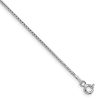 Sterling Silver Rhodium-plated 1.1mm Diamond-cut Round Box Chain w/4in ext.