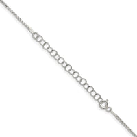 Sterling Silver 1.3mm Diamond-cut Round Box Chain w/2in ext.