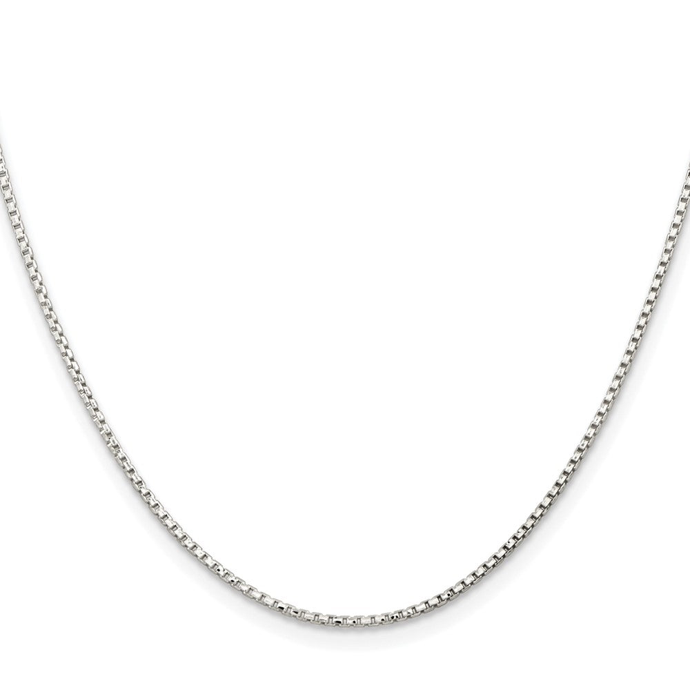 Sterling Silver Rhodium-plated 1.3mm Diamond-cut Round Box Chain