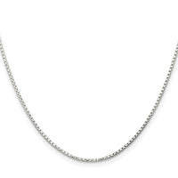 Sterling Silver Rhodium-plated 1.3mm Diamond-cut Round Box Chain