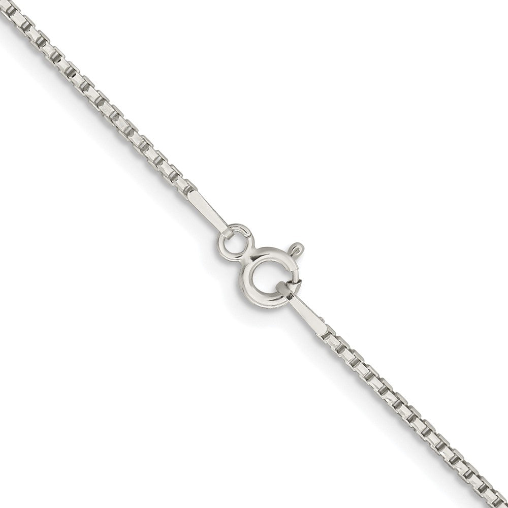 Sterling Silver Rhodium-plated 1.3mm Diamond-cut Round Box Chain