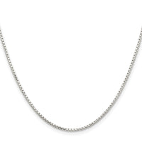 Sterling Silver 1.5mm Diamond-cut Round Box Chain w/4in ext.