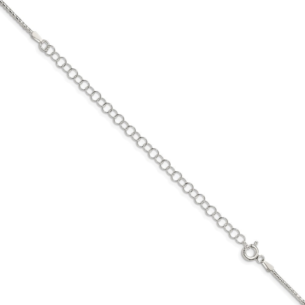 Sterling Silver 1.5mm Diamond-cut Round Box Chain w/4in ext.
