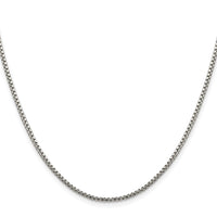 Sterling Silver Rhodium-plated 1.75mm Diamond-cut Round Box Chain