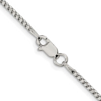 Sterling Silver Rhodium-plated 1.75mm Diamond-cut Round Box Chain