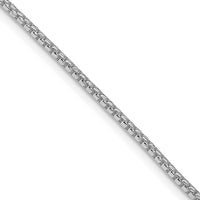 Sterling Silver Rhodium-plated 1.75mm Diamond-cut Round Box Chain