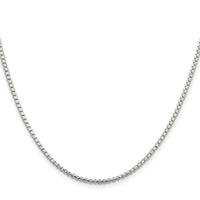 Sterling Silver Rhodium-plated 2mm Diamond-cut Round Box Chain